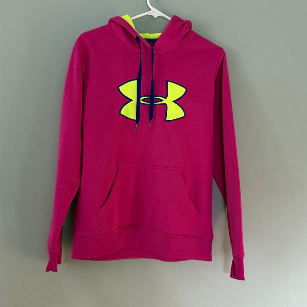 Under Armour Pink Hoodie‎ with Yellow Logo